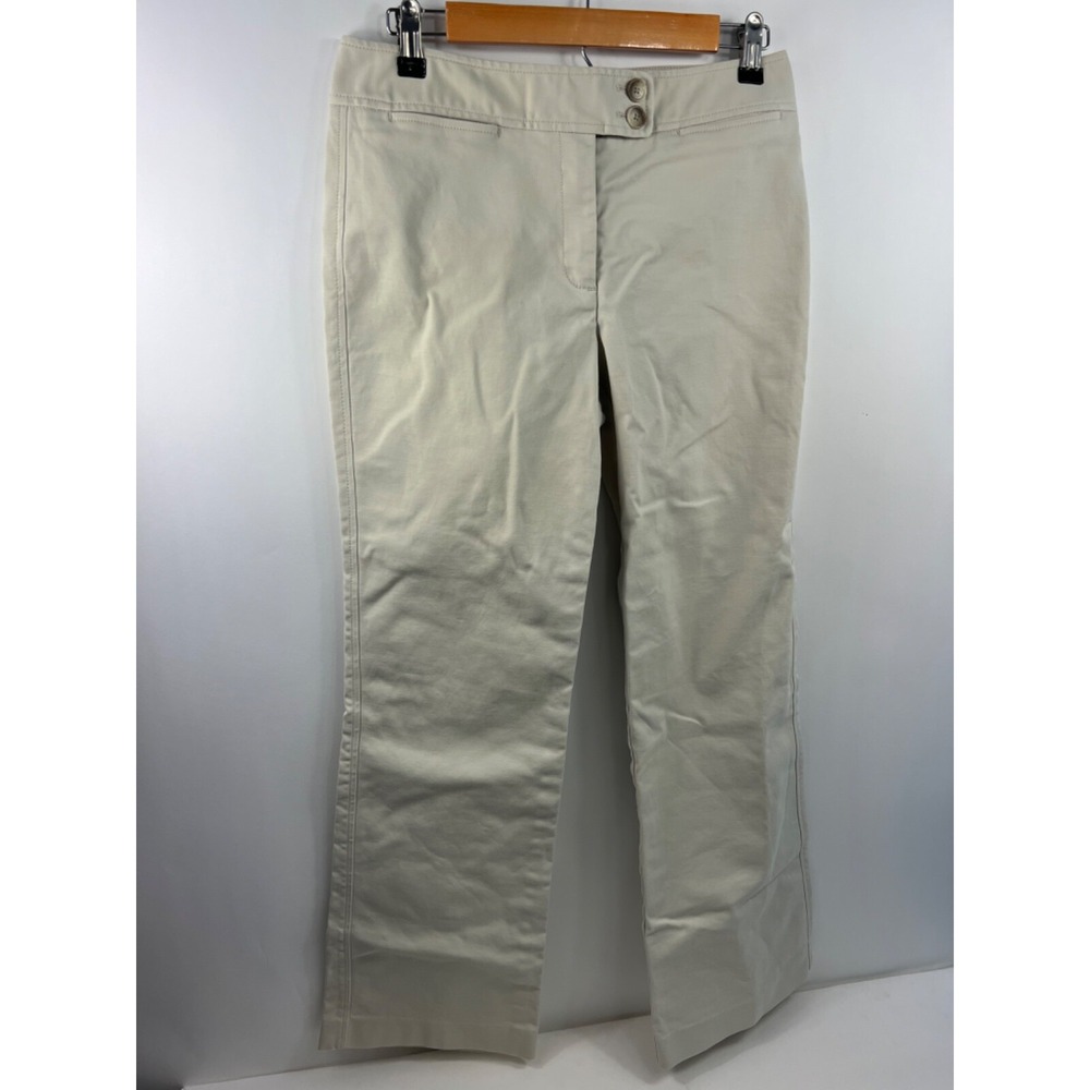 Ann Taylor Pants Women's Size 6 Tan Straight Leg Front Coin Pockets